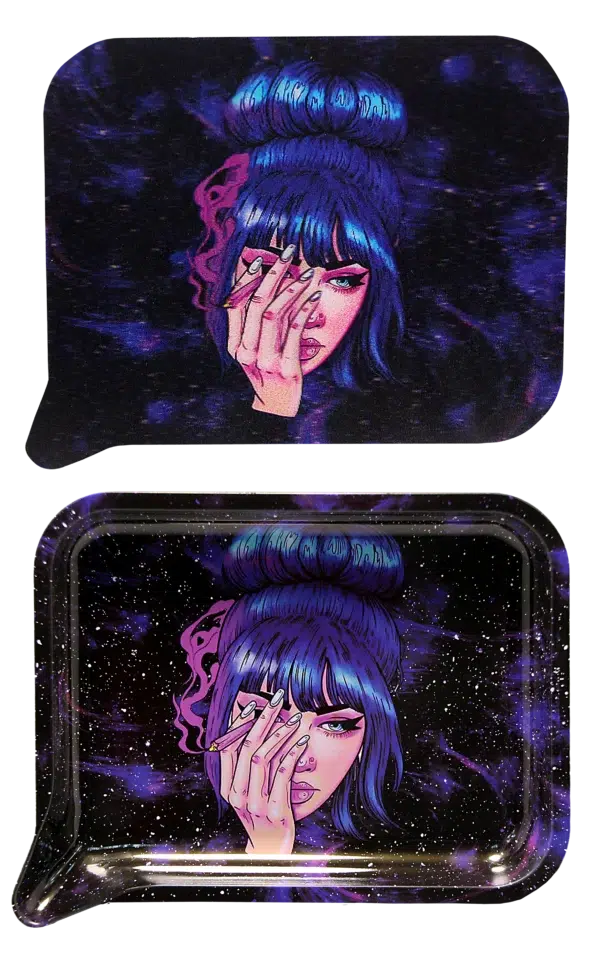 FRT3D-041 Get Lost Medium Funnel Rolling Tray with 3D Magnetic Lid (Get Lost Woman With Hangover) - Image 2