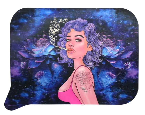 FRT3D-042 Get Lost Medium Funnel Rolling Tray with 3D Magnetic Lid (Get Lost Girl Blue Hair White Smoke) - Image 4