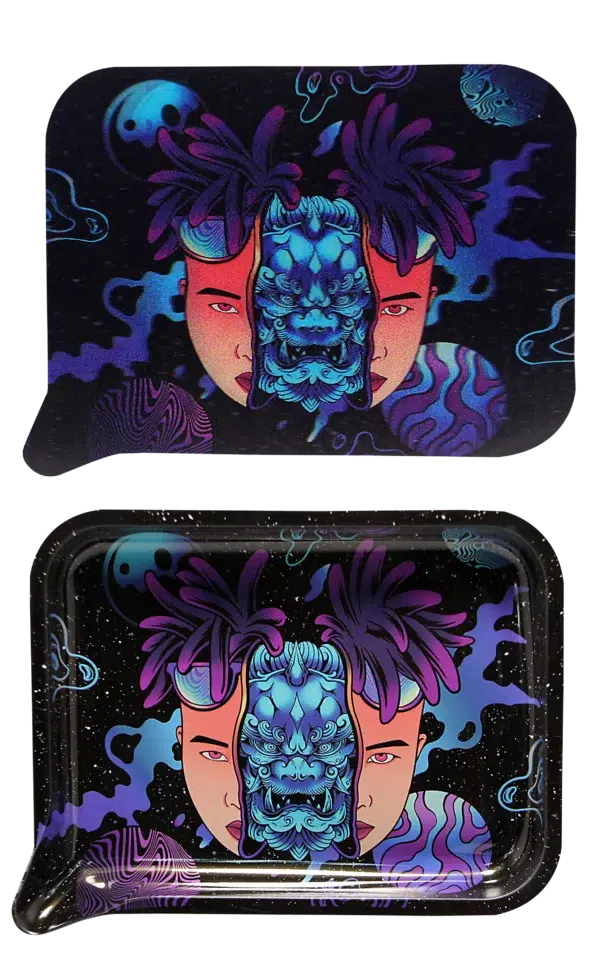 FRT3D-044 Get Lost Medium Funnel Rolling Tray with 3D Magnetic Lid (Get Lost Split Face) - Image 2