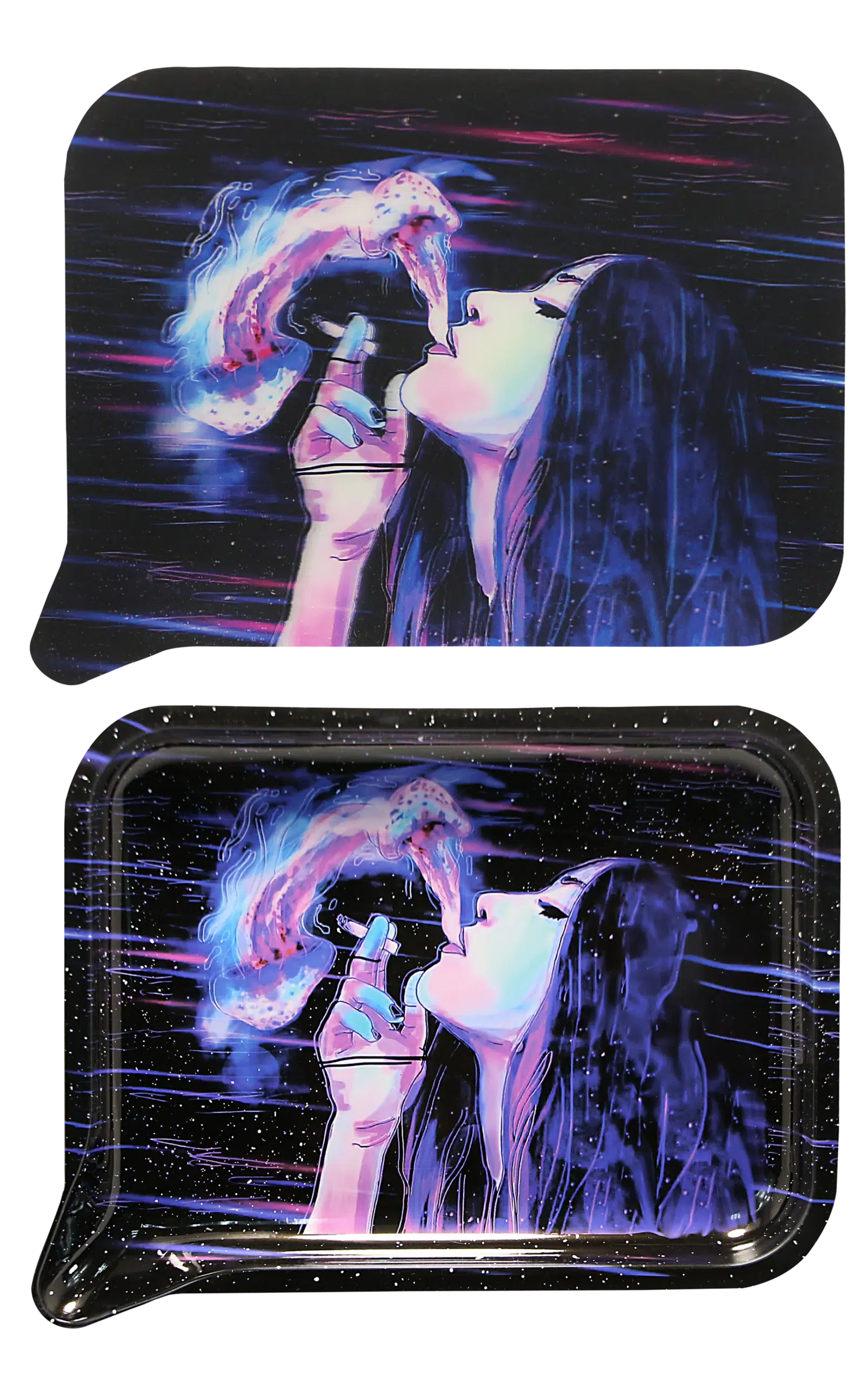 FRT3D-046 Get Lost Medium Funnel Rolling Tray with 3D Magnetic Lid (Get Lost Hot Chic Smoking Up) - Image 2