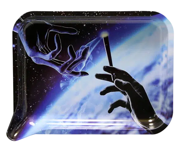 FRT3D-047 Get Lost Medium Funnel Rolling Tray with 3D Magnetic Lid (Get Lost Alien Fingers Smoking) - Image 3