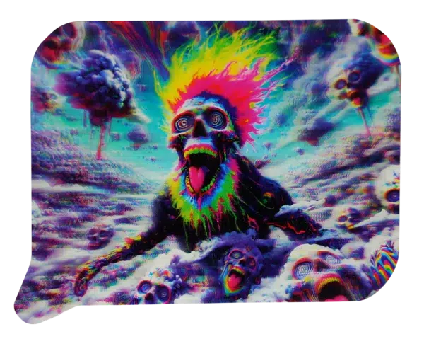 FRT3D-054 Get Lost Medium Funnel Rolling Tray with 3D Magnetic Lid (Get Lost Mad Max Skeleton) - Image 4