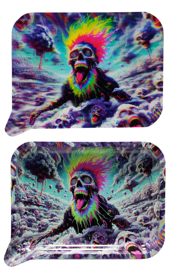 FRT3D-054 Get Lost Medium Funnel Rolling Tray with 3D Magnetic Lid (Get Lost Mad Max Skeleton) - Image 2