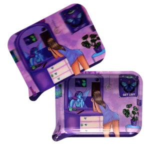 FRT3D-055 Get Lost Medium Funnel Rolling Tray with 3D Magnetic Lid (Get Lost Bedroom Girl)