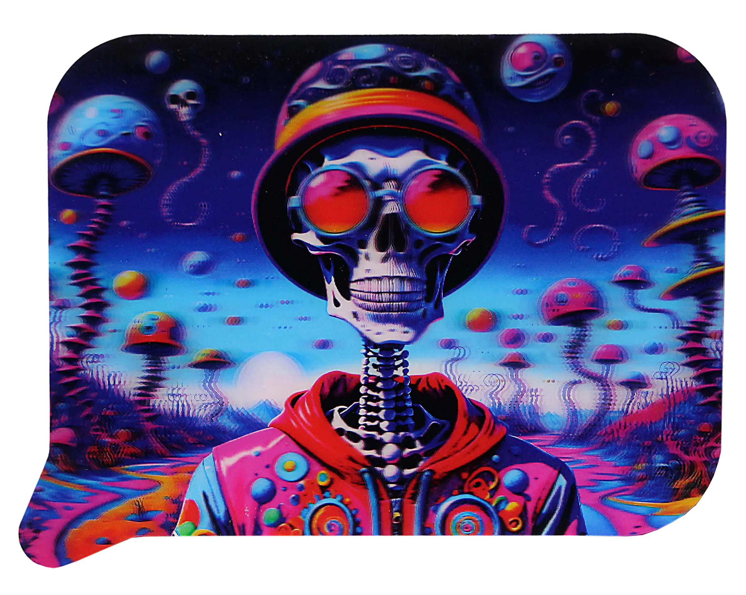 FRT3D-058 Get Lost Medium Funnel Rolling Tray with 3D Magnetic Lid (Get Lost Cool Style Skeleton) - Image 4