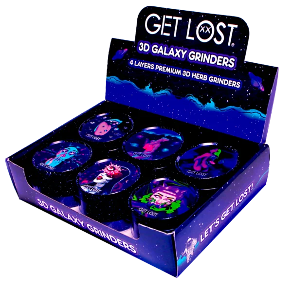 G3DG-6PK-003 - Get Lost Galaxy 3D Herb Grinders – 63mm (6 Count) Set 03 - Image 2