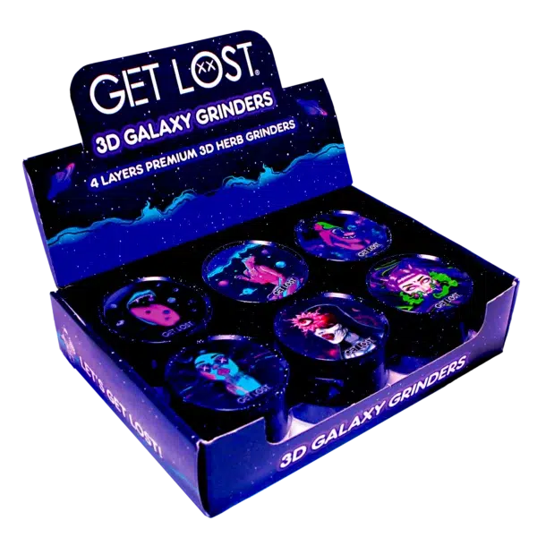 G3DG-6PK-003 - Get Lost Galaxy 3D Herb Grinders – 63mm (6 Count) Set 03 - Image 3