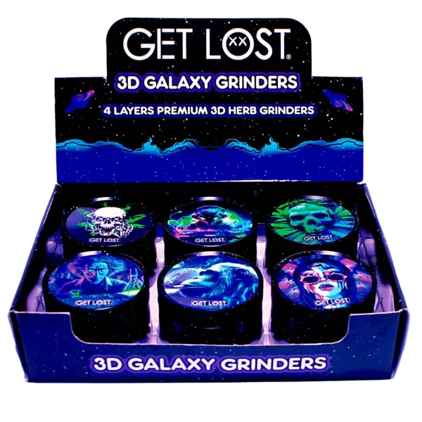 G3DG-6PK-004 - Get Lost Galaxy 3D Herb Grinders – 63mm (6 Count) Set 04