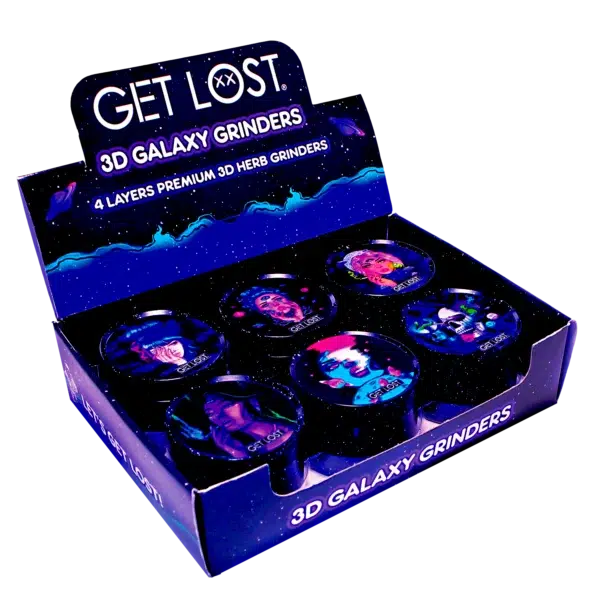 G3DG-6PK-005 - Get Lost Galaxy 3D Herb Grinders – 63mm (6 Count) Set 05 - Image 2