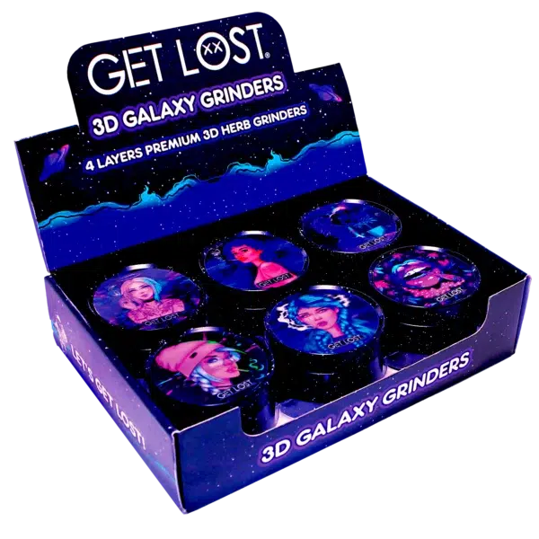 G3DG-6PK-006 - Get Lost Galaxy 3D Herb Grinders – 63mm (6 Count) Set 06 - Image 2