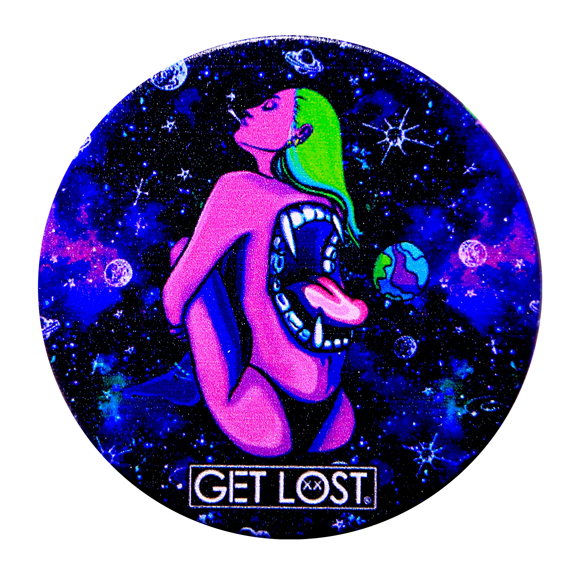 GG-50-005 - Get Lost Galaxy Grinders 4 Layers Full Print Herb Grinders – 50mm (12 Count) Set 05 - Image 18