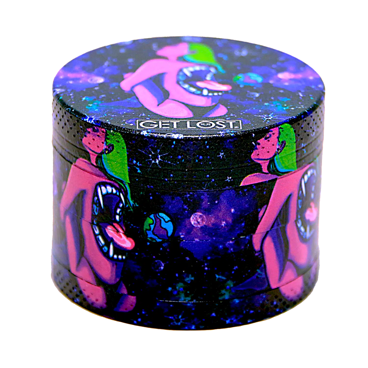 GG-50-005 - Get Lost Galaxy Grinders 4 Layers Full Print Herb Grinders – 50mm (12 Count) Set 05 - Image 17