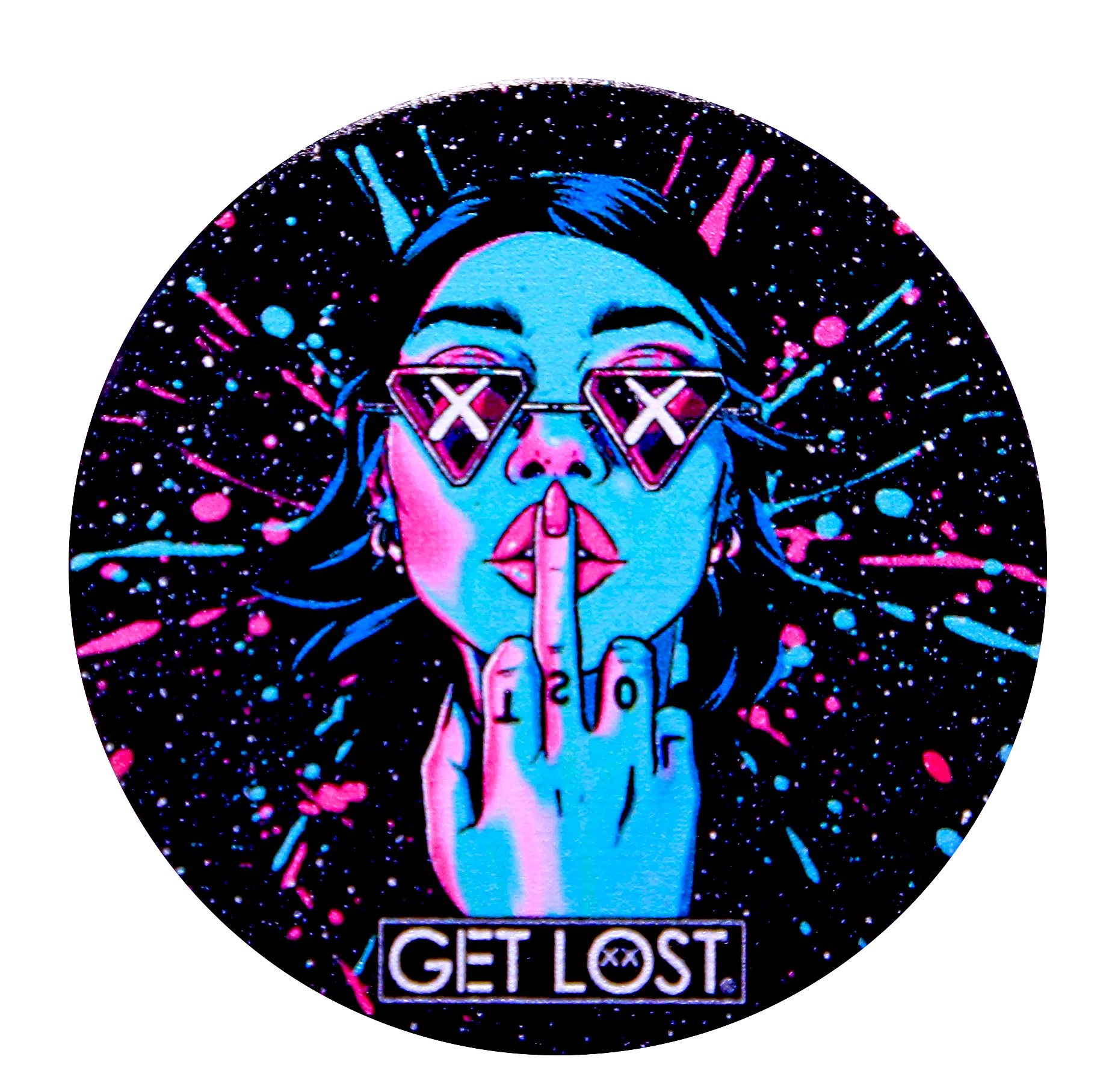 GG-50-005 - Get Lost Galaxy Grinders 4 Layers Full Print Herb Grinders – 50mm (12 Count) Set 05 - Image 16