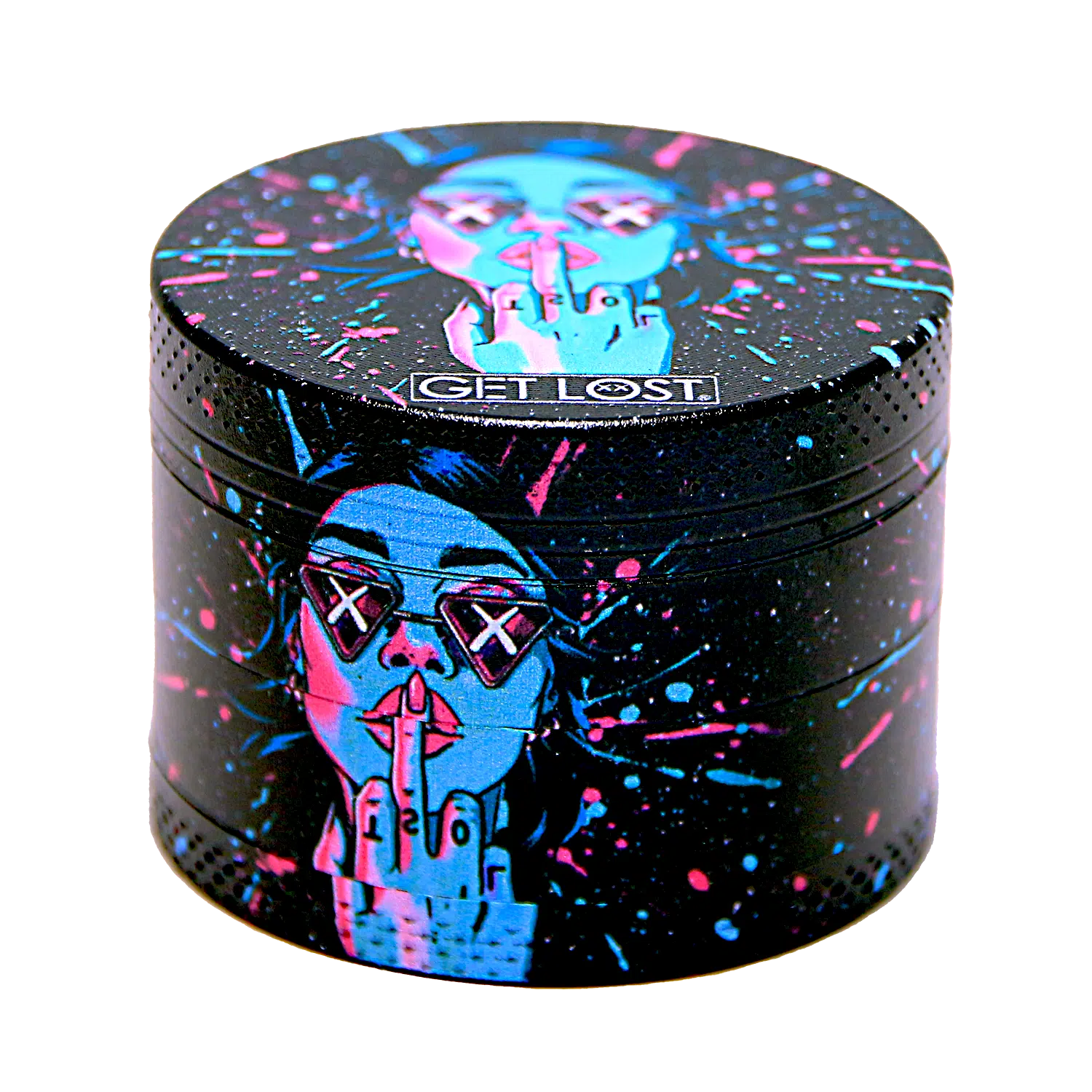 GG-50-005 - Get Lost Galaxy Grinders 4 Layers Full Print Herb Grinders – 50mm (12 Count) Set 05 - Image 15