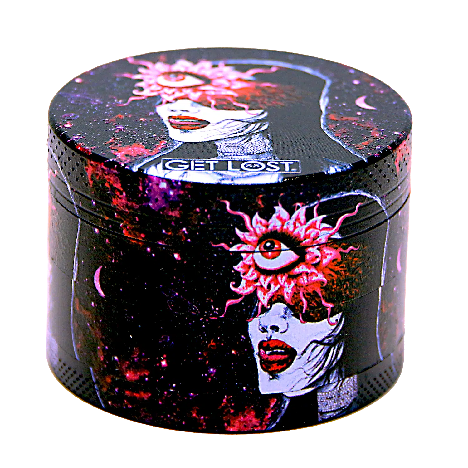 GG-50-005 - Get Lost Galaxy Grinders 4 Layers Full Print Herb Grinders – 50mm (12 Count) Set 05 - Image 13