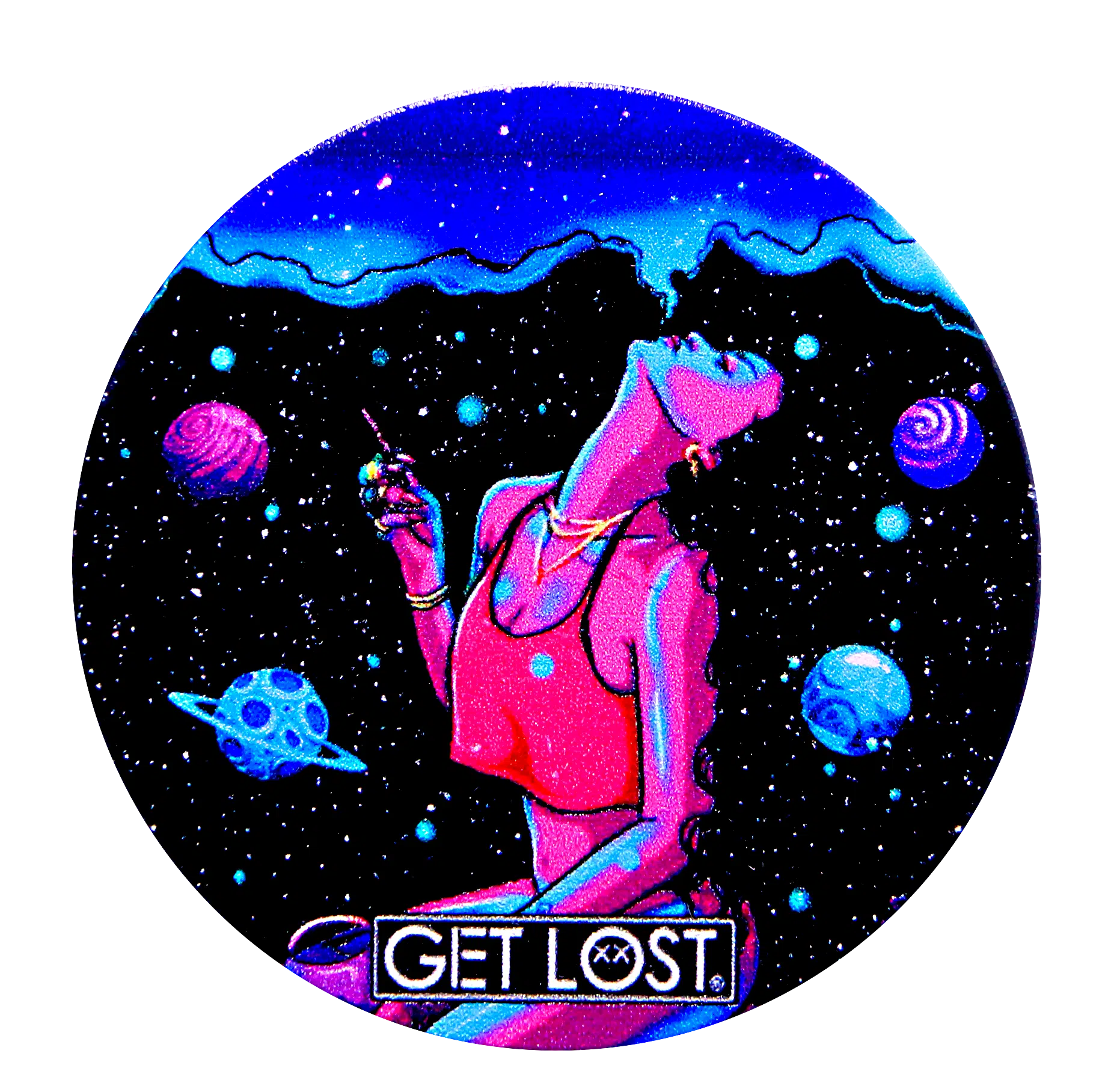 GG-50-005 - Get Lost Galaxy Grinders 4 Layers Full Print Herb Grinders – 50mm (12 Count) Set 05 - Image 10