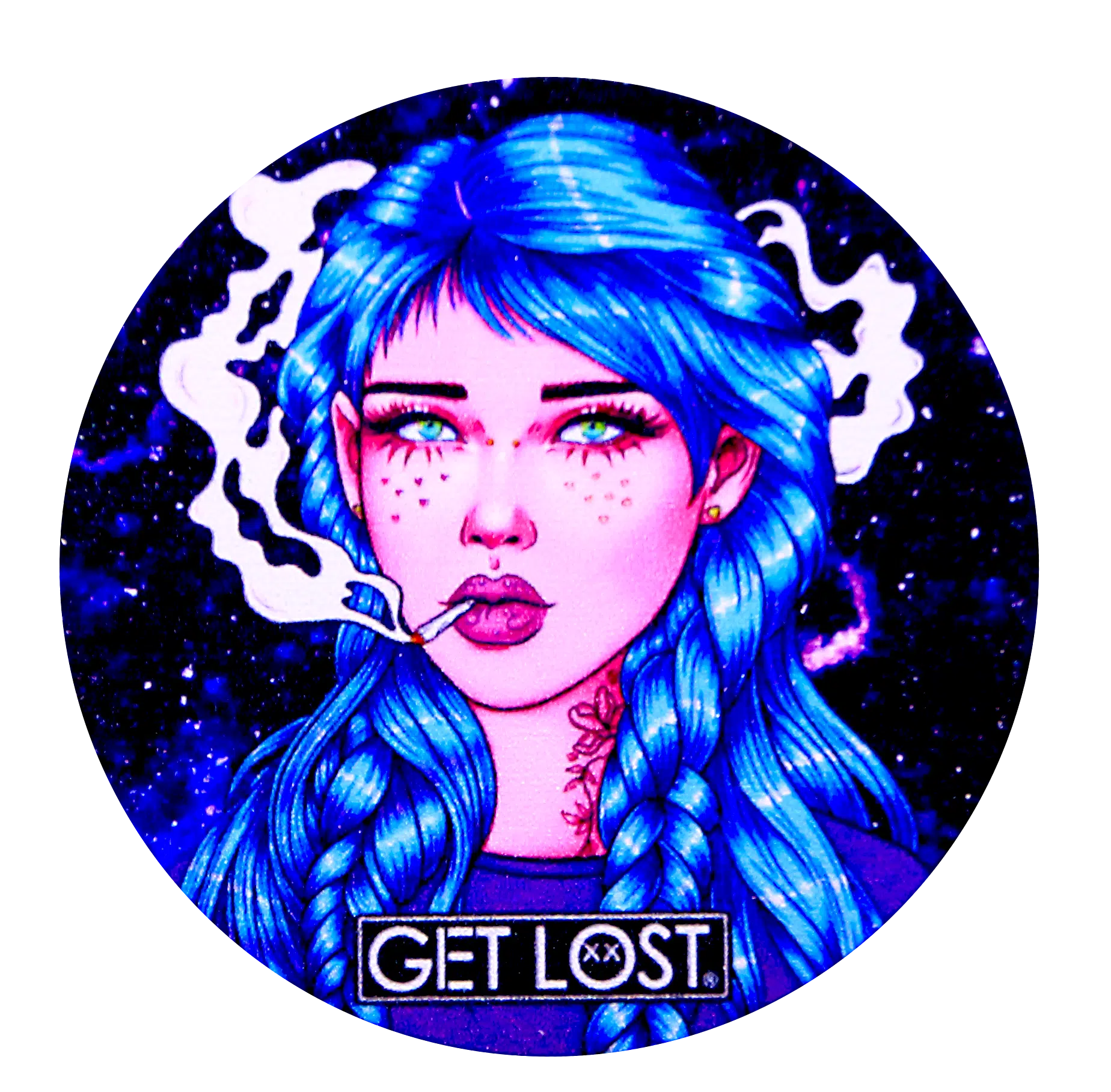 GG-50-006 - Get Lost Galaxy Grinders 4 Layers Full Print Herb Grinders – 50mm (12 Count) Set 06 - Image 14