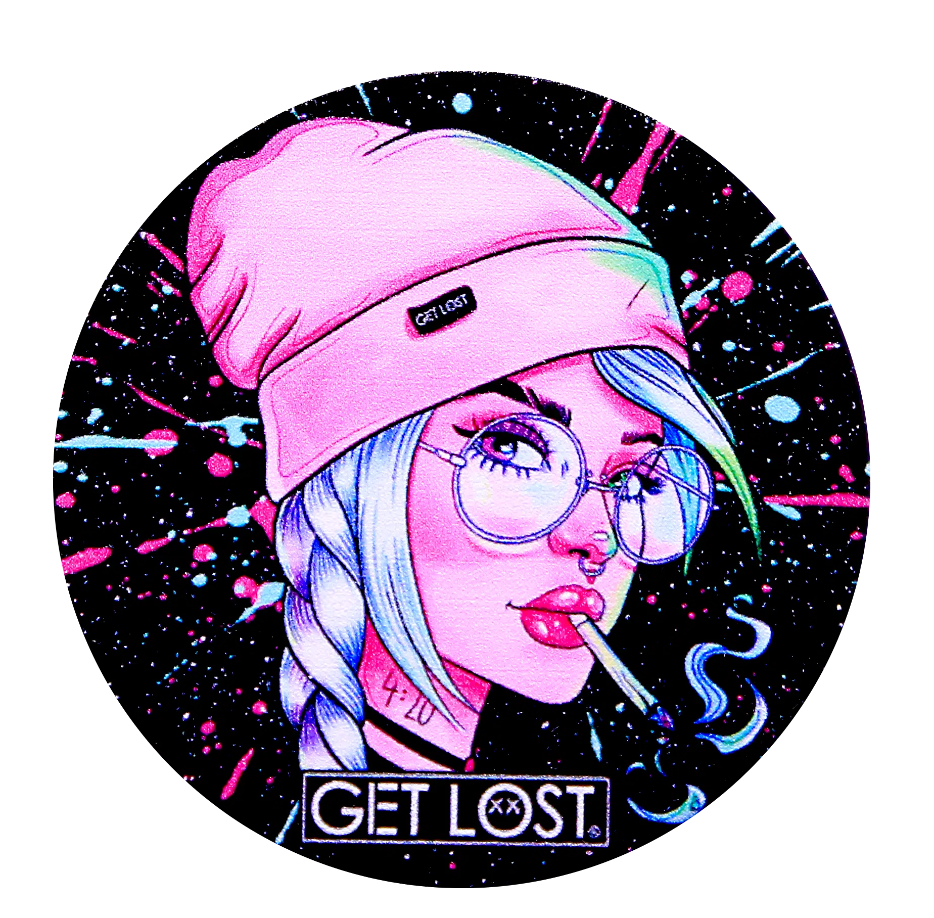 GG-50-006 - Get Lost Galaxy Grinders 4 Layers Full Print Herb Grinders – 50mm (12 Count) Set 06 - Image 12