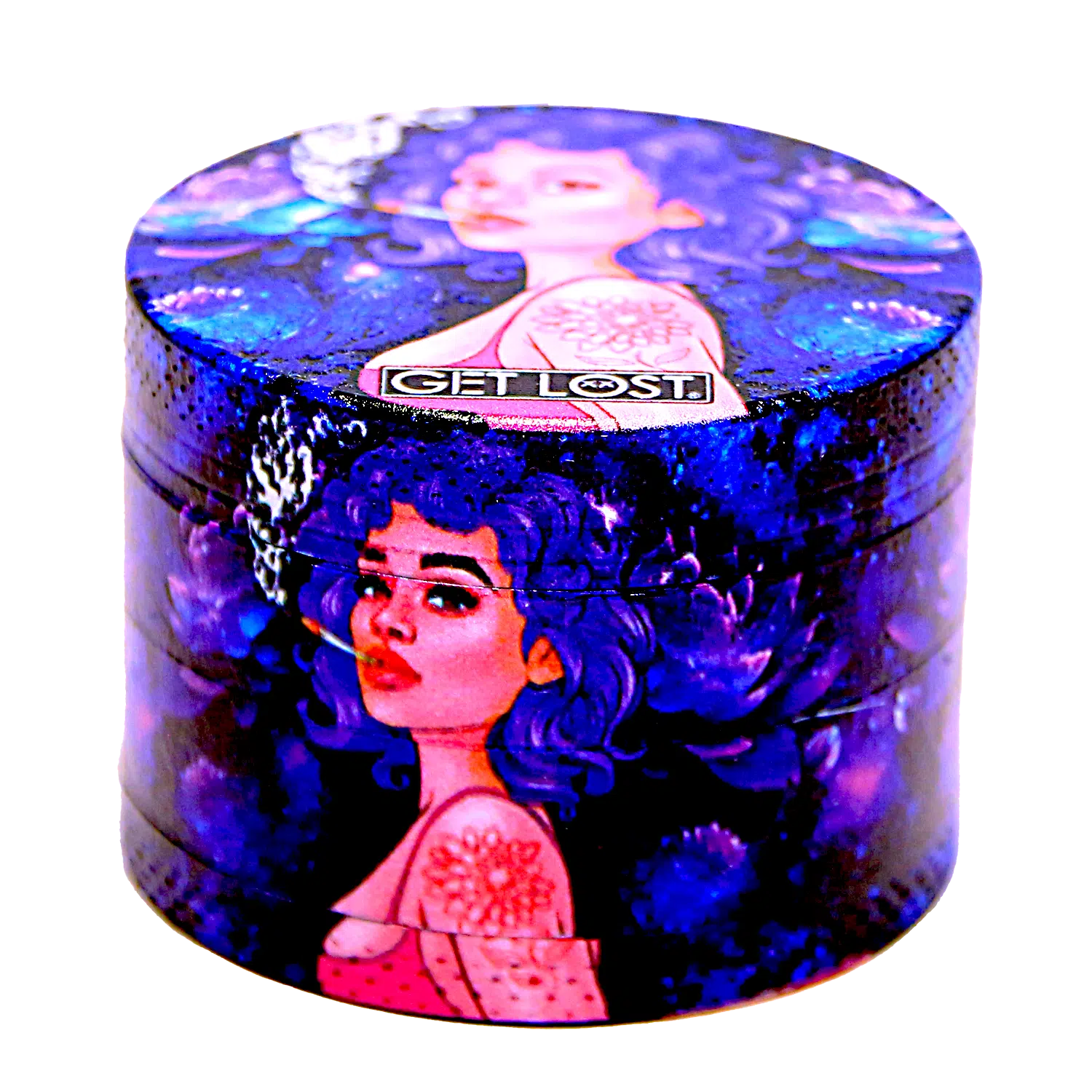 GG-50-006 - Get Lost Galaxy Grinders 4 Layers Full Print Herb Grinders – 50mm (12 Count) Set 06 - Image 9