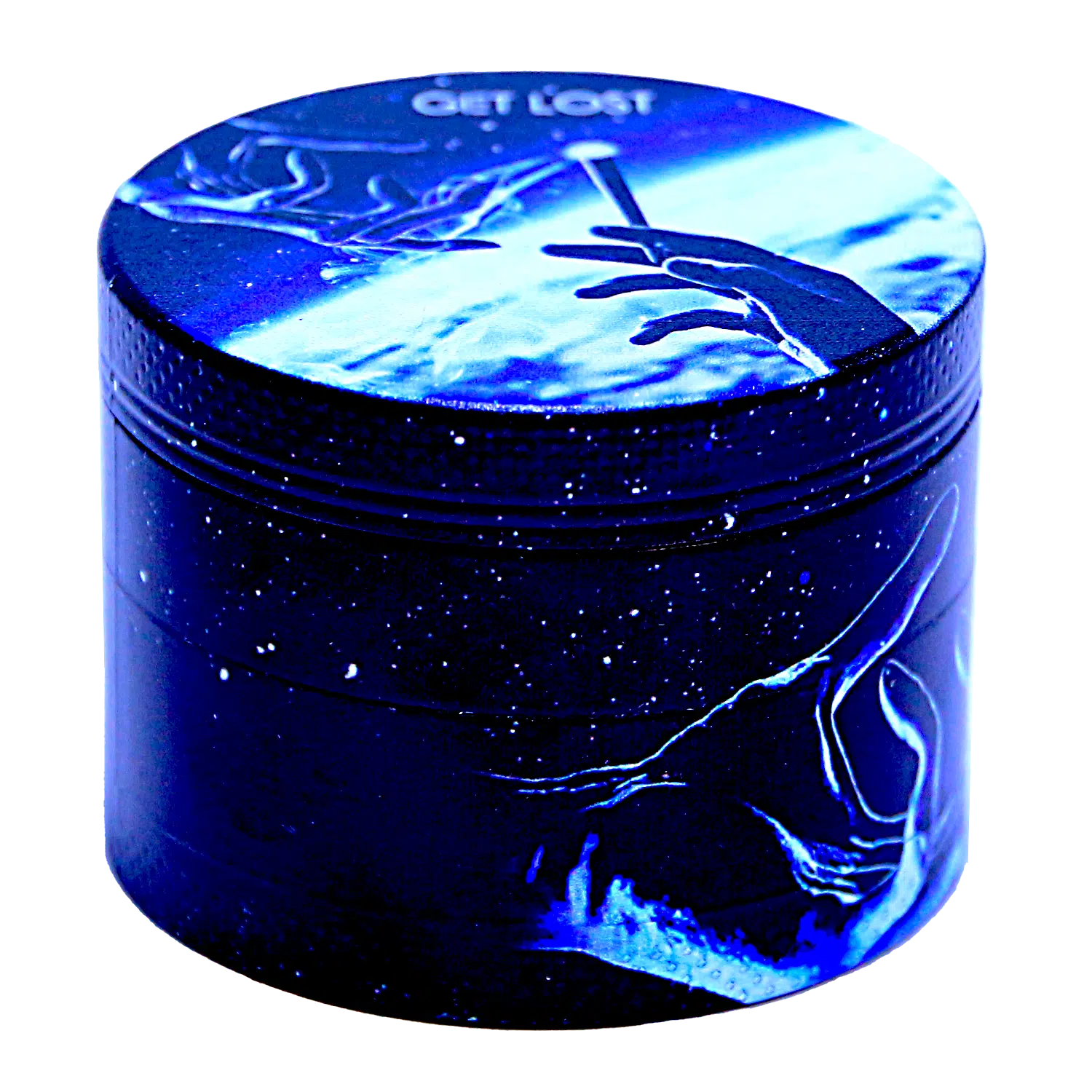GG-50-008 - Get Lost Galaxy Grinders 4 Layers Full Print Herb Grinders – 50mm (12 Count) Set 08 - Image 11