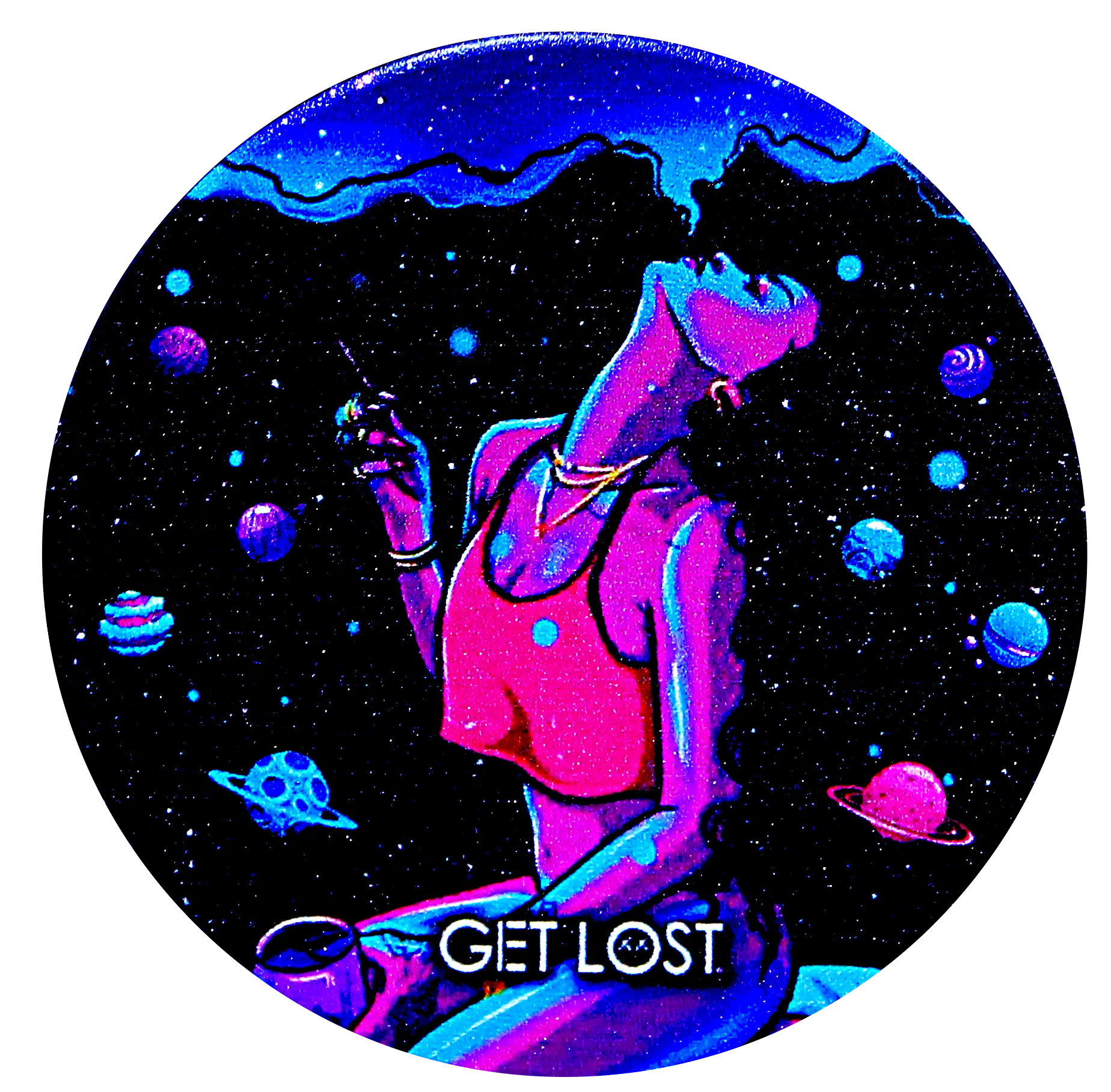 GG-50-009 - Get Lost Galaxy Grinders 4 Layers Full Print Herb Grinders – 50mm (12 Count) Set 09 - Image 15