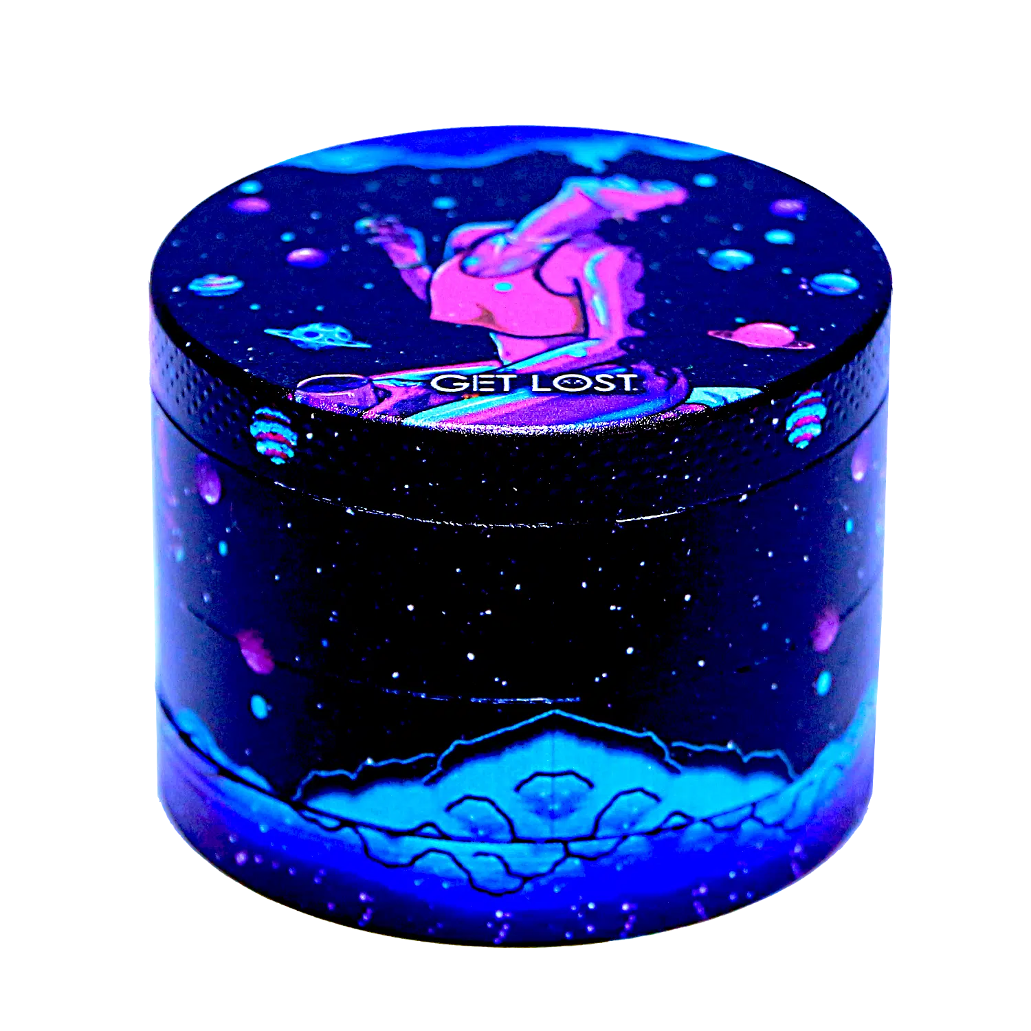 GG-50-009 - Get Lost Galaxy Grinders 4 Layers Full Print Herb Grinders – 50mm (12 Count) Set 09 - Image 16