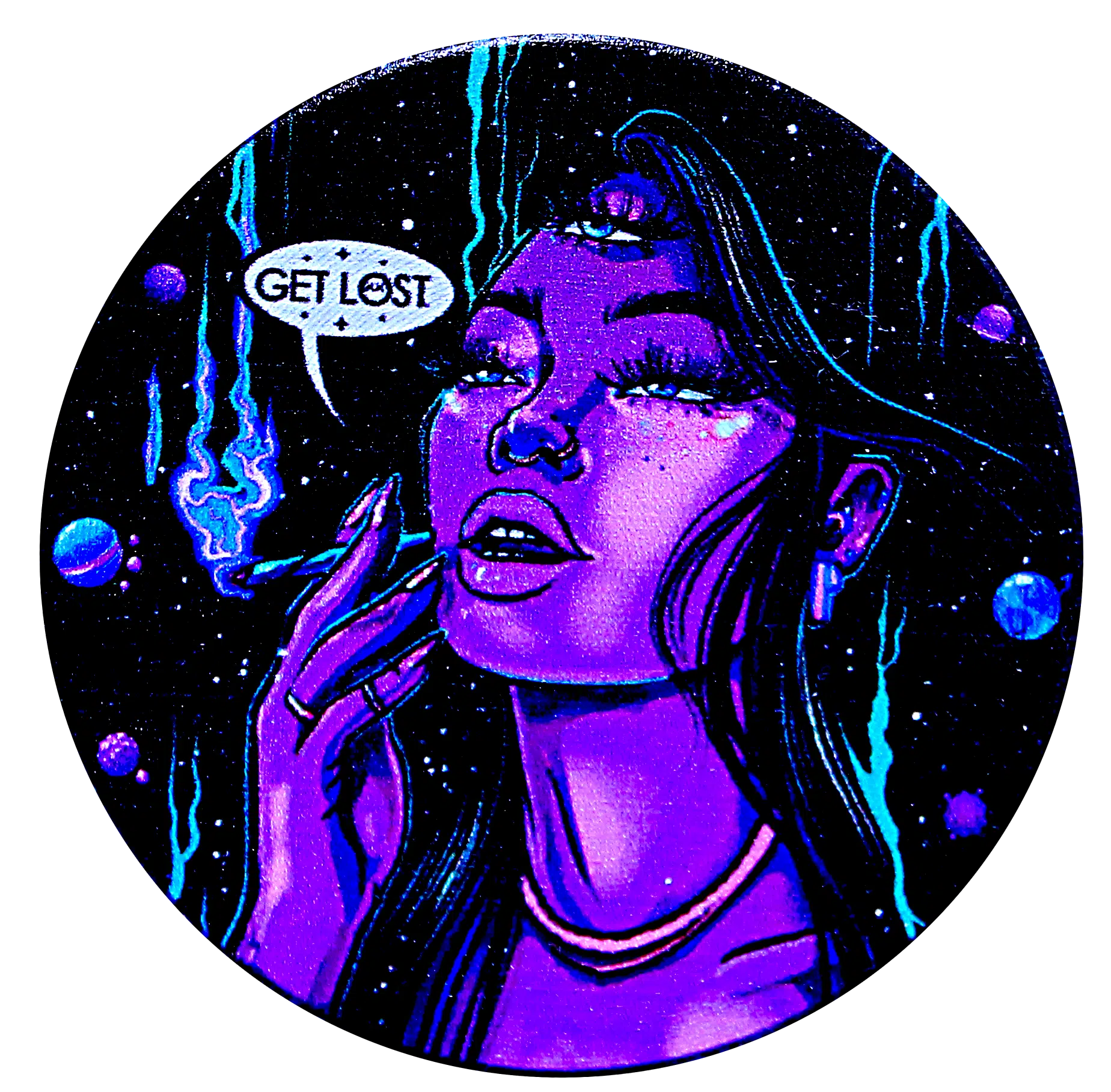 GG-50-009 - Get Lost Galaxy Grinders 4 Layers Full Print Herb Grinders – 50mm (12 Count) Set 09 - Image 17