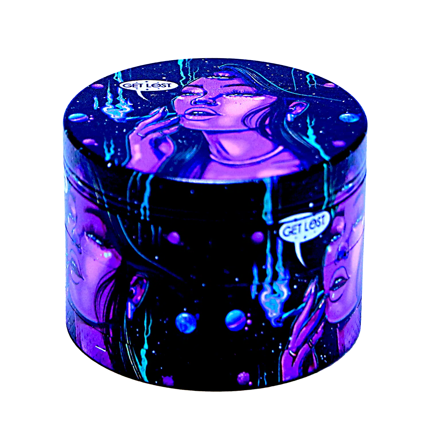 GG-50-009 - Get Lost Galaxy Grinders 4 Layers Full Print Herb Grinders – 50mm (12 Count) Set 09 - Image 18
