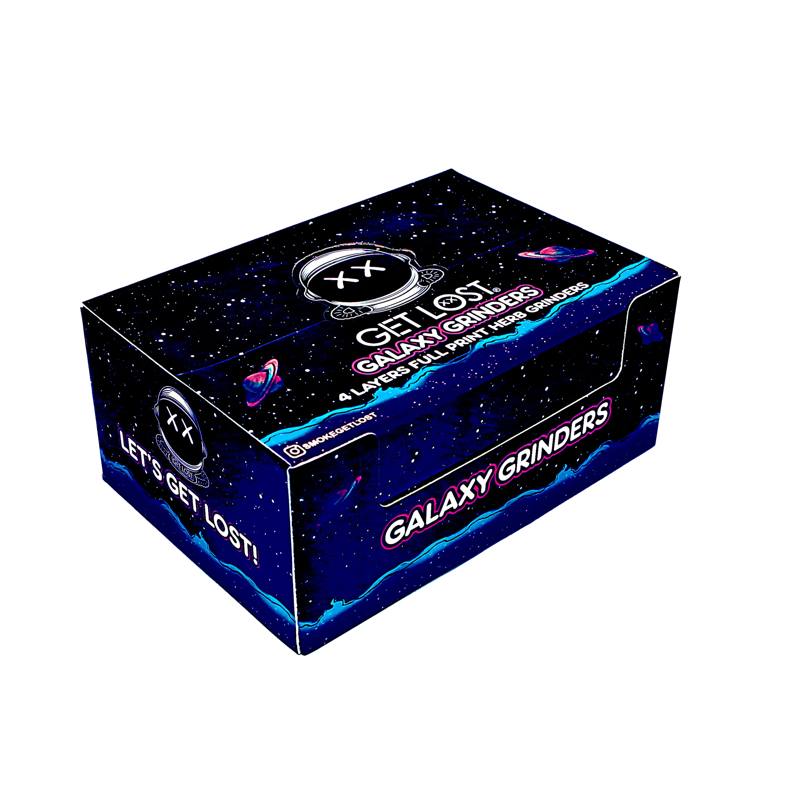 GG-50-009 - Get Lost Galaxy Grinders 4 Layers Full Print Herb Grinders – 50mm (12 Count) Set 09 - Image 6