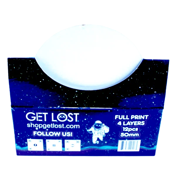 GG-50-010 - Get Lost Galaxy Grinders 4 Layers Full Print Herb Grinders – 50mm (12 Count) Set 10 - Image 4