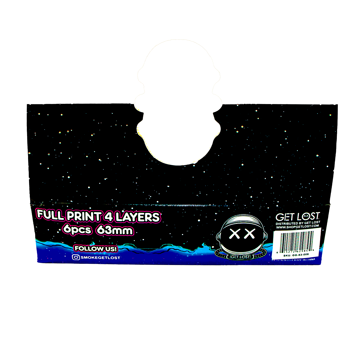 GG-63-001 - Get Lost Galaxy Grinders 4 Layers Full Print Herb Grinders – 63mm (6 Count) Set 01 - Image 4