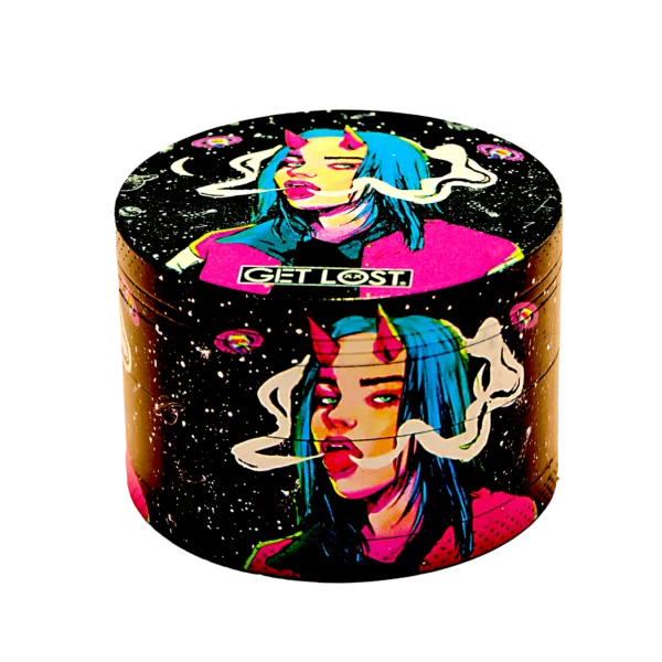 GG-63-002 - Get Lost Galaxy Grinders 4 Layers Full Print Herb Grinders – 63mm (6 Count) Set 02 - Image 8