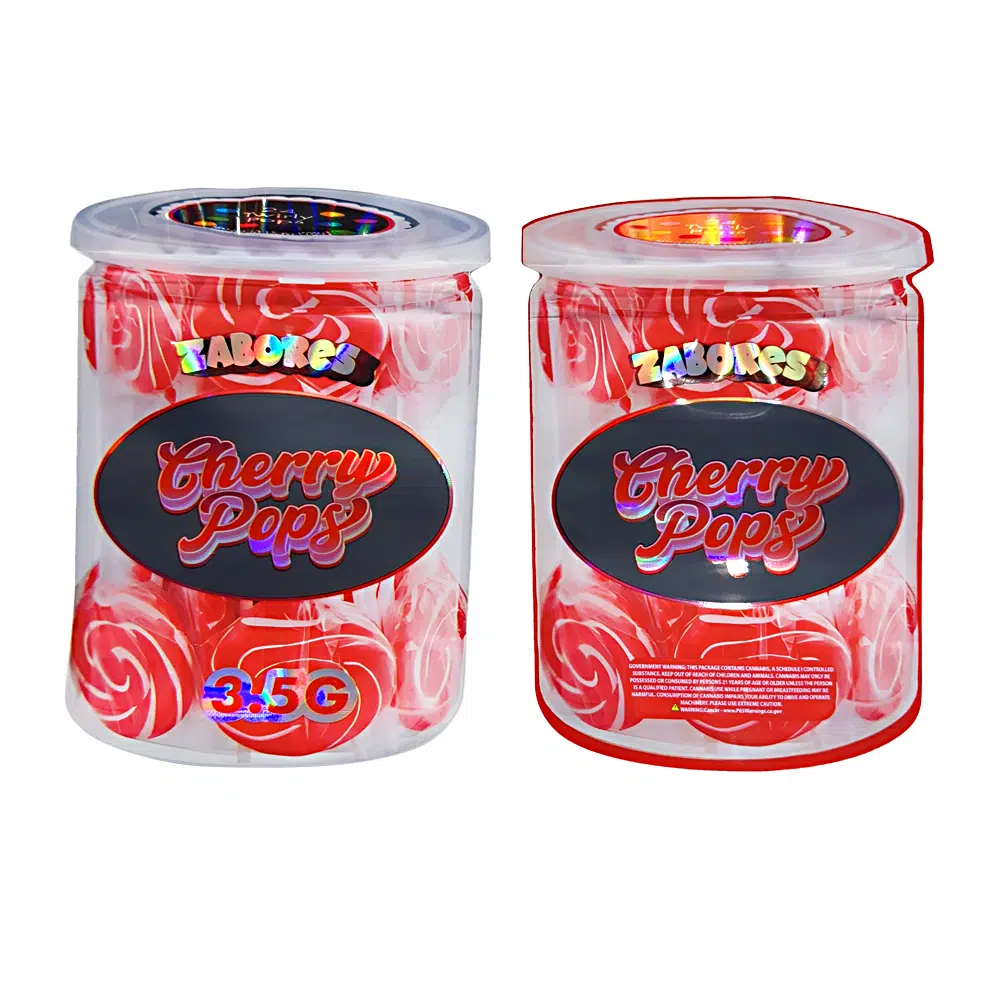 3.5g Shaped Mylar Bag – Premium Smell-Proof Flower Packaging – Zabores Cherry Pops (50 Count) JSMB-35G-010
