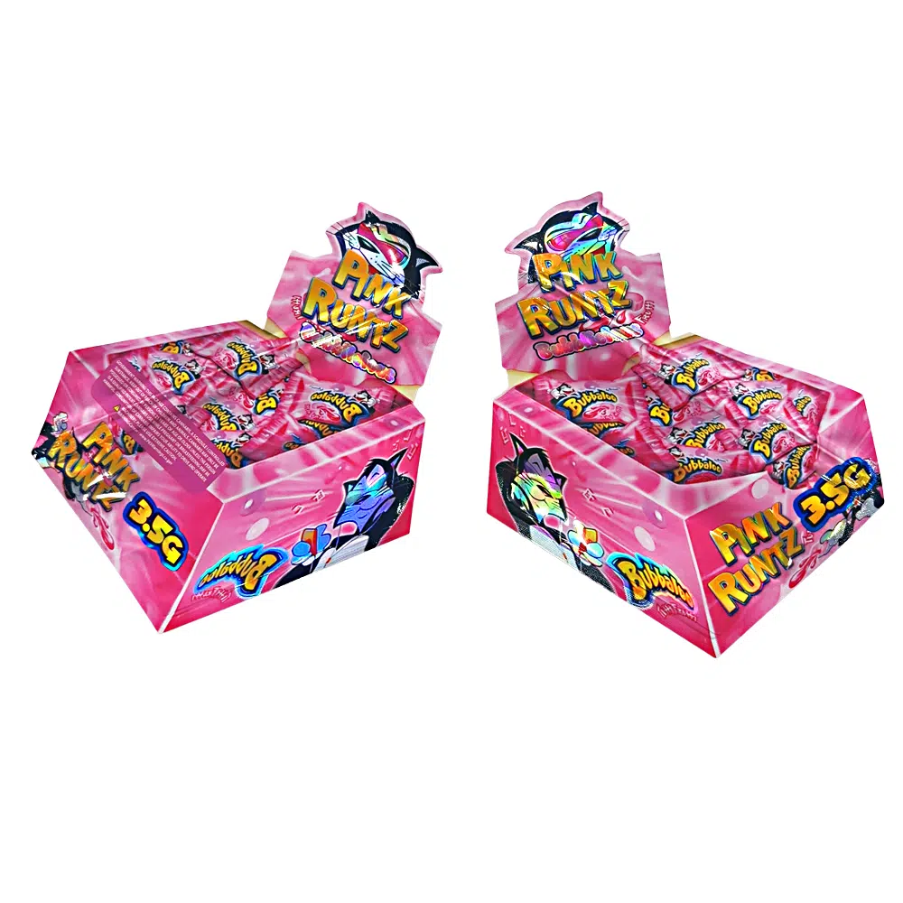 3.5g Shaped Mylar Bag – Premium Smell-Proof Flower Packaging – Pink Runtz (50 Count) JSMB-35G-013