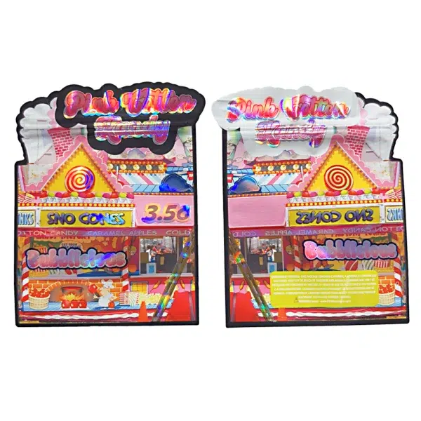3.5g Shaped Mylar Bag – Premium Smell-Proof Flower Packaging - Pink Cotton Kandy (50 Count) JSMB-35G-015