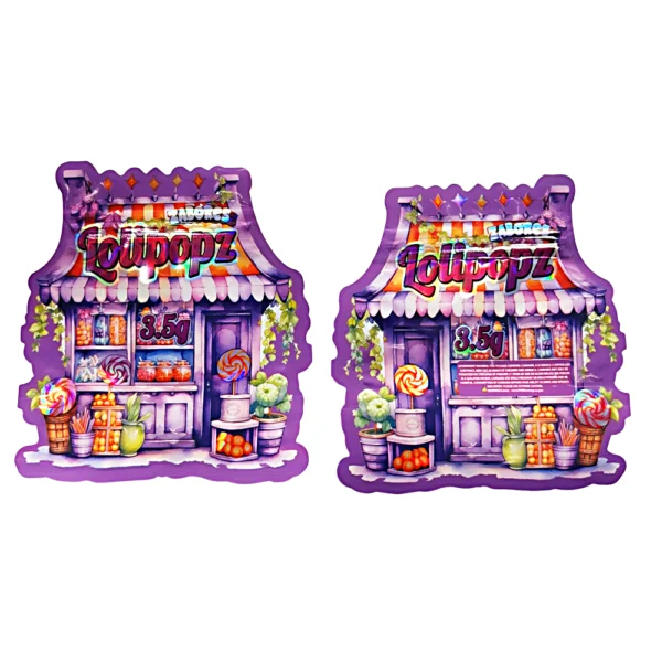 3.5g Shaped Mylar Bag – Premium Smell-Proof Flower Packaging - Zabores Lolipopz (50 Count) JSMB-35G-023