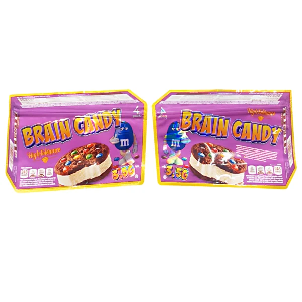 3.5g Shaped Mylar Bag – Premium Smell-Proof Flower Packaging - High Tolerance Brain Candy (50 Count) JSMB-35G-025