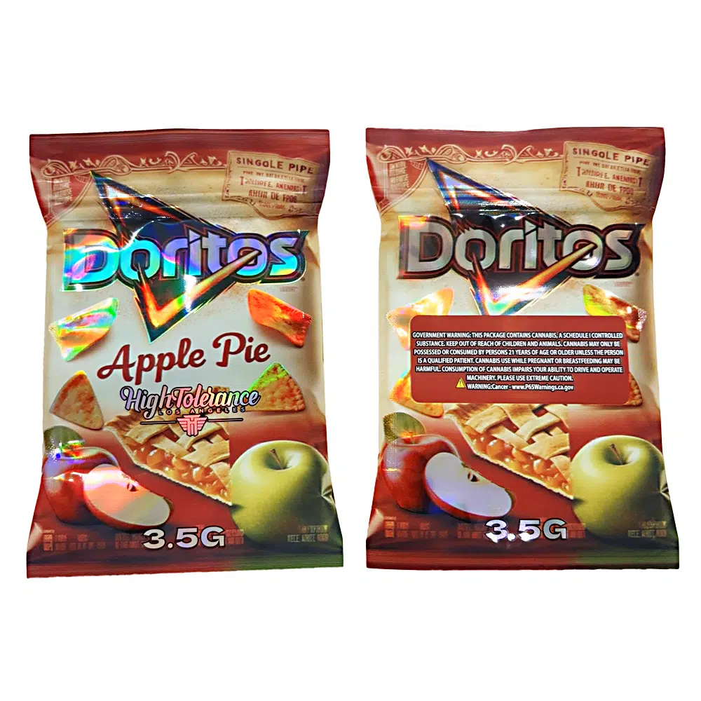 3.5g Shaped Mylar Bag – Premium Smell-Proof Flower Packaging – High Tolerance Doritos Apple Pie (50 Count) JSMB-35G-028