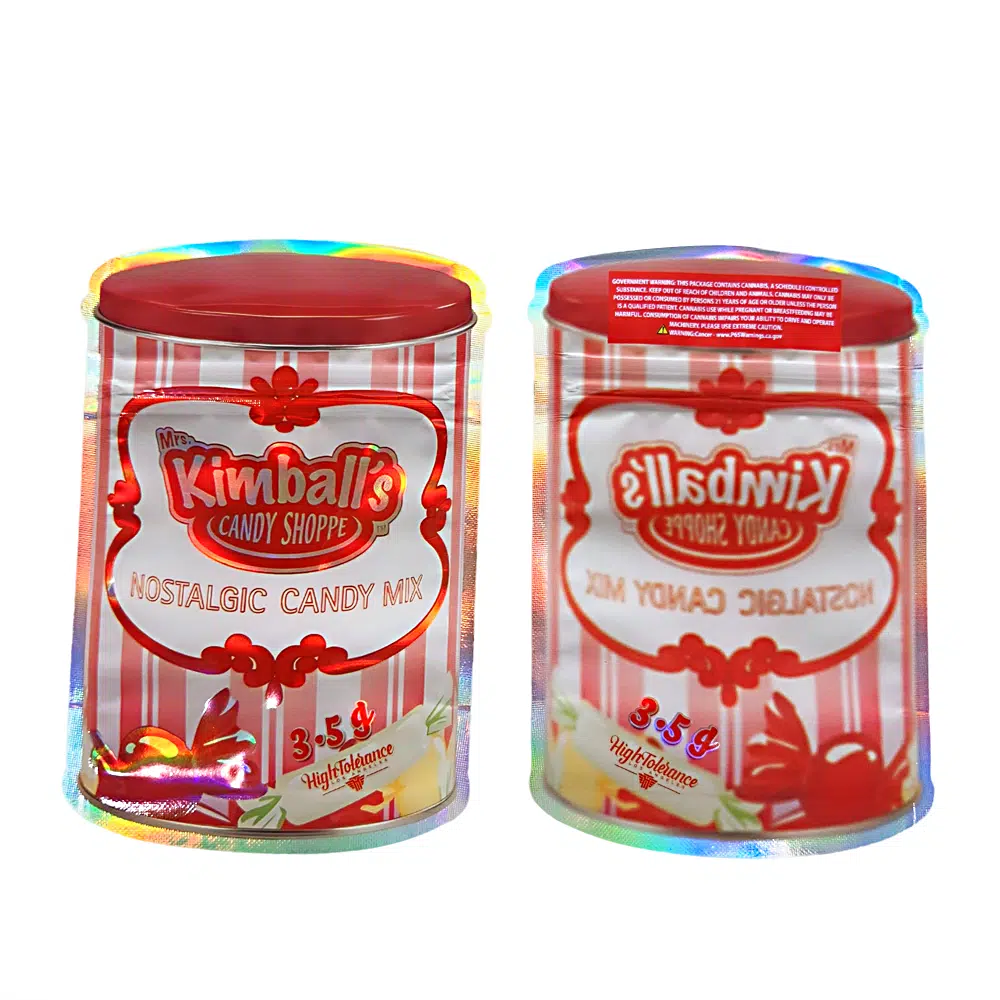 3.5g Shaped Mylar Bag – Premium Smell-Proof Flower Packaging – Mrs. Kimball’s Candy Shoppe (50 Count) JSMB-35G-046