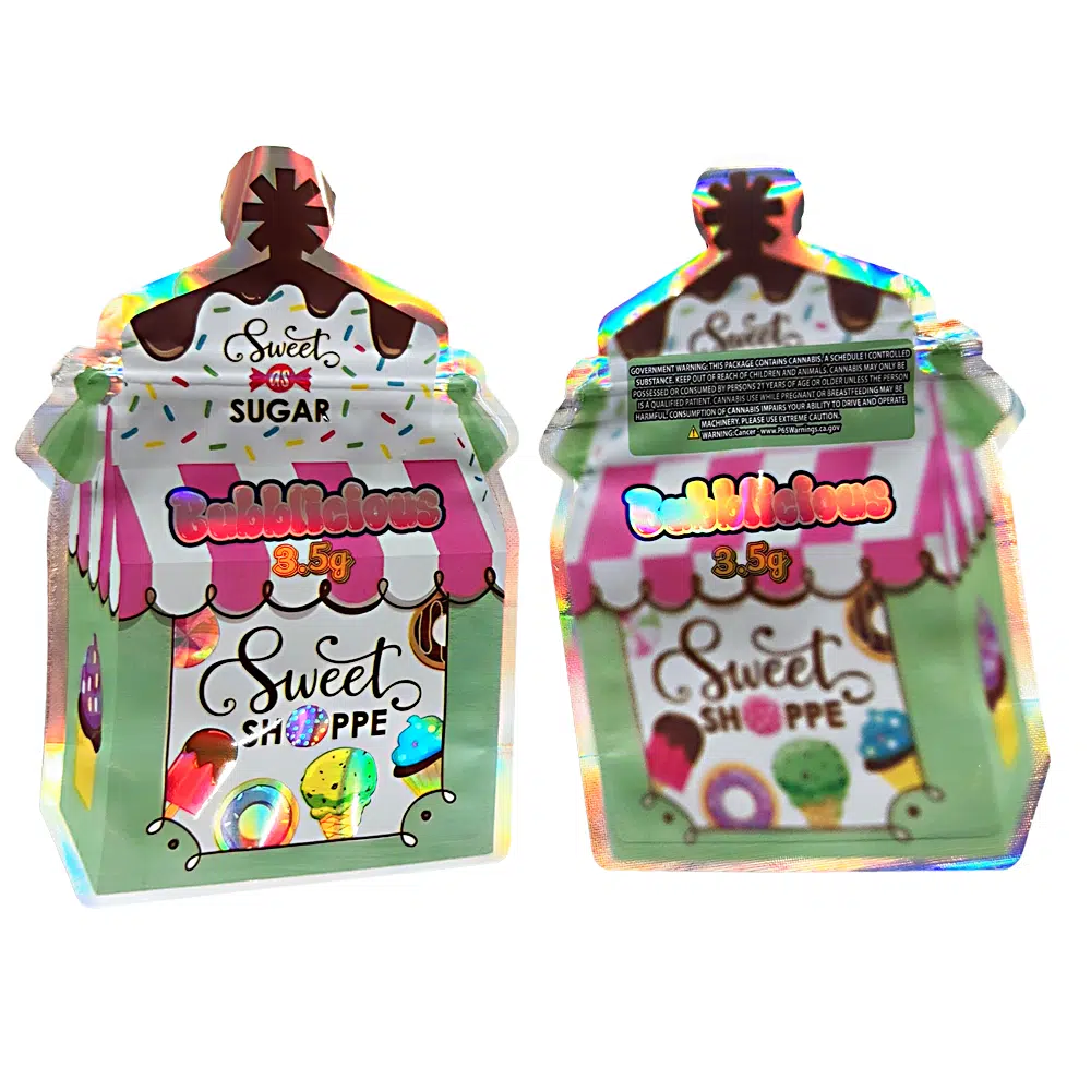 3.5g Shaped Mylar Bag – Premium Smell-Proof Flower Packaging – Sweet as Sugar Sweet Shoppe (50 Count) JSMB-35G-054