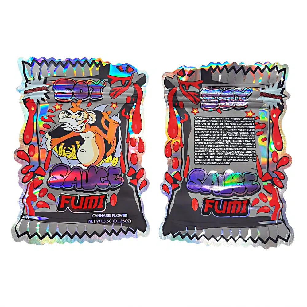 3.5g Shaped Mylar Bag – Premium Smell-Proof Flower Packaging – Fumi Soy Sauce (50 Count) JSMB-35G-058
