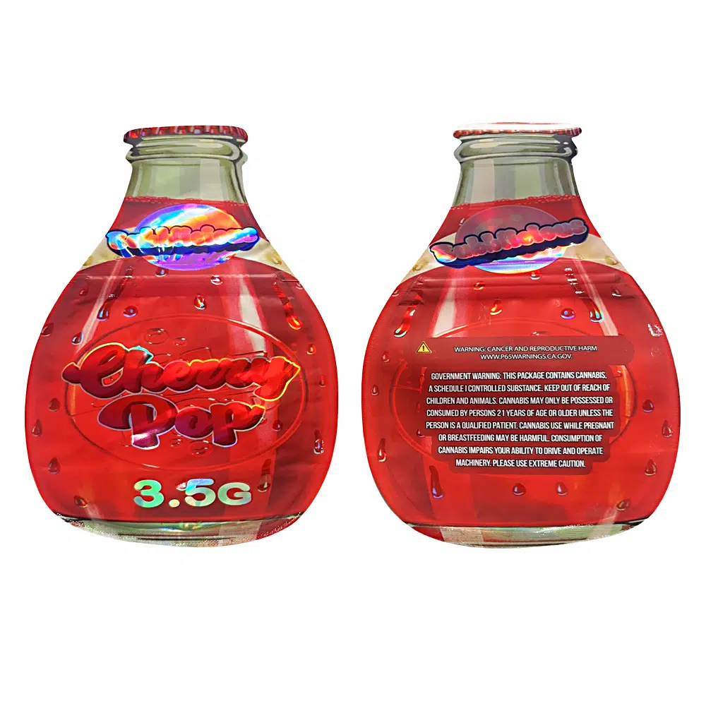 3.5g Shaped Mylar Bag – Premium Smell-Proof Flower Packaging – Cherry Pop (50 Count) JSMB-35G-067