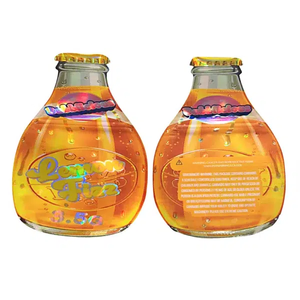 3.5g Shaped Mylar Bag – Premium Smell-Proof Flower Packaging - Lemon Fire (50 Count) JSMB-35G-068