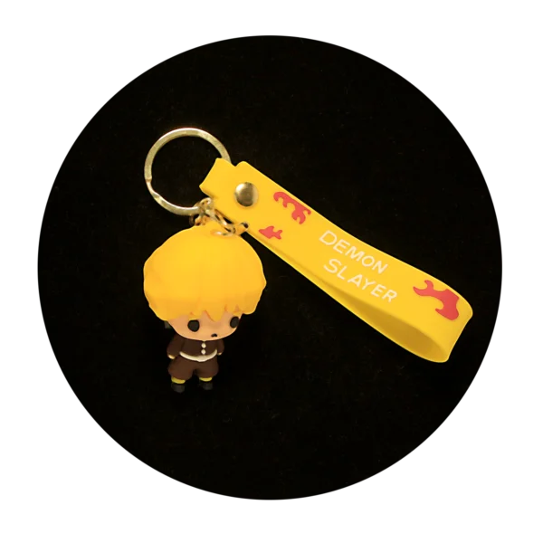 KSB-032 Anime - Demon Slayer - Zenitsu Agatsuma - Keychain With Silicone Band