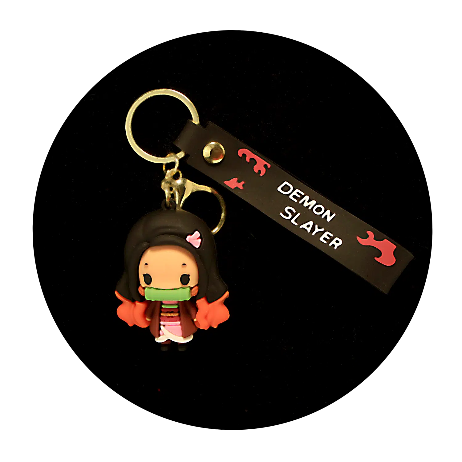 KSB-034 Anime – Demon Slayer – Nezuko Kamado – Keychain With Silicone Band