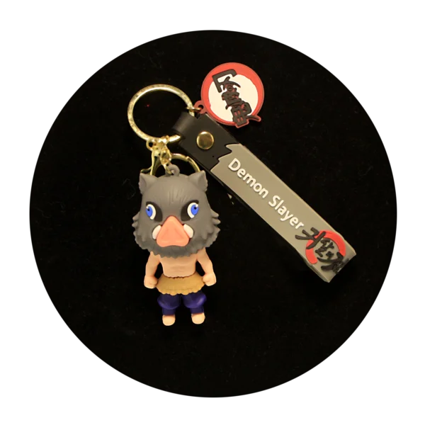 KSB-039 Anime - Demon Slayer - Inosuke Hashibira 02 - Keychain With Silicone Band