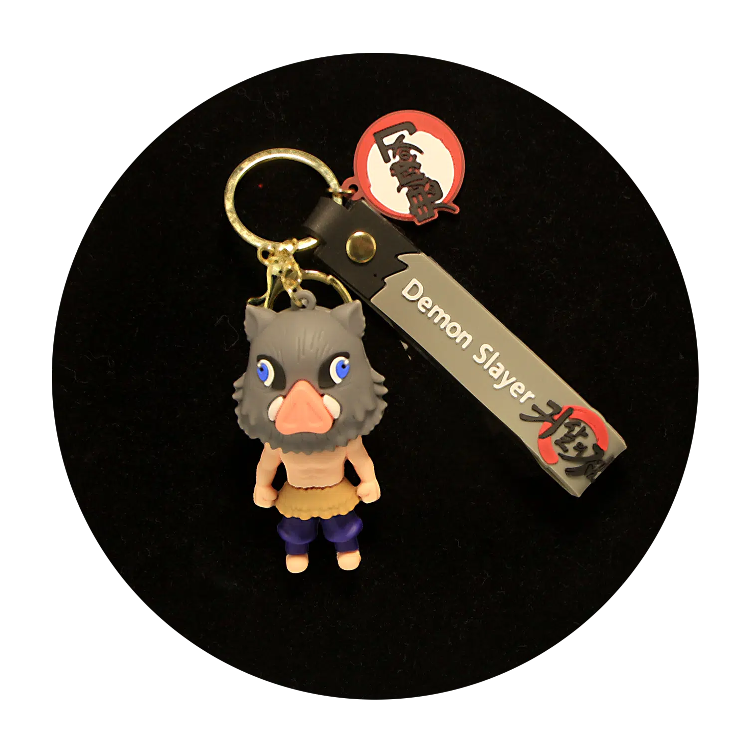 KSB-039 Anime – Demon Slayer – Inosuke Hashibira 02 – Keychain With Silicone Band