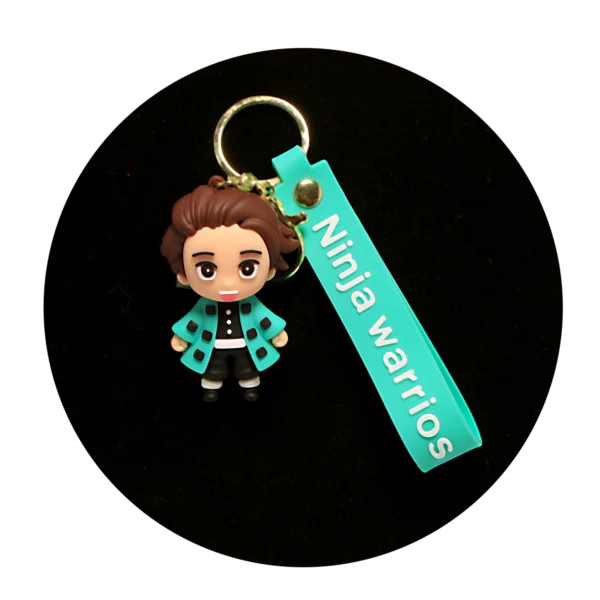 KSB-055 Anime - Ninja Warrior - Tanjiro Kamado Green - Keychain With Silicone Band