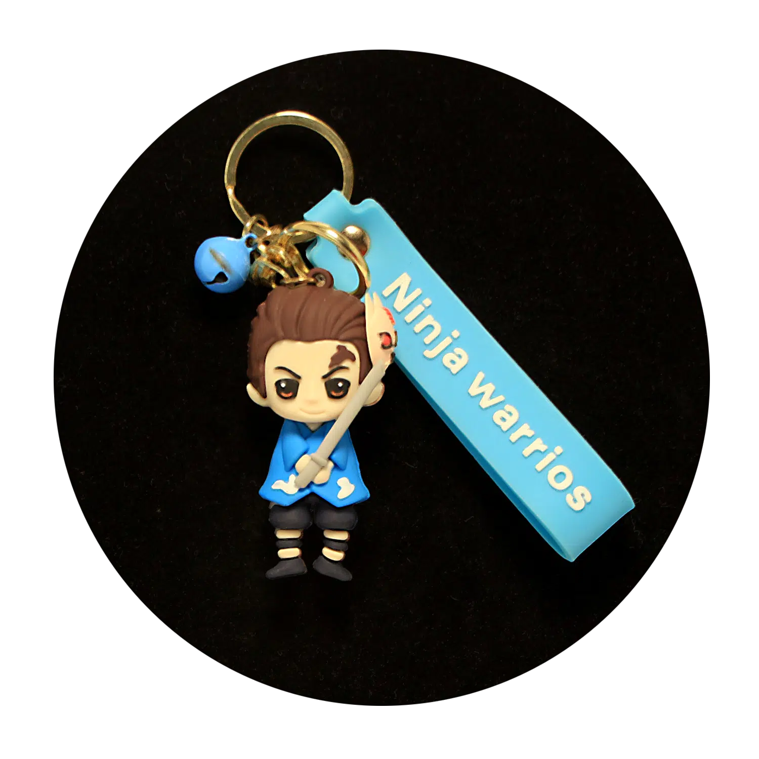 KSB-057 Anime – Ninja Warrior – Tanjiro Kamado Blue – Keychain With Silicone Band