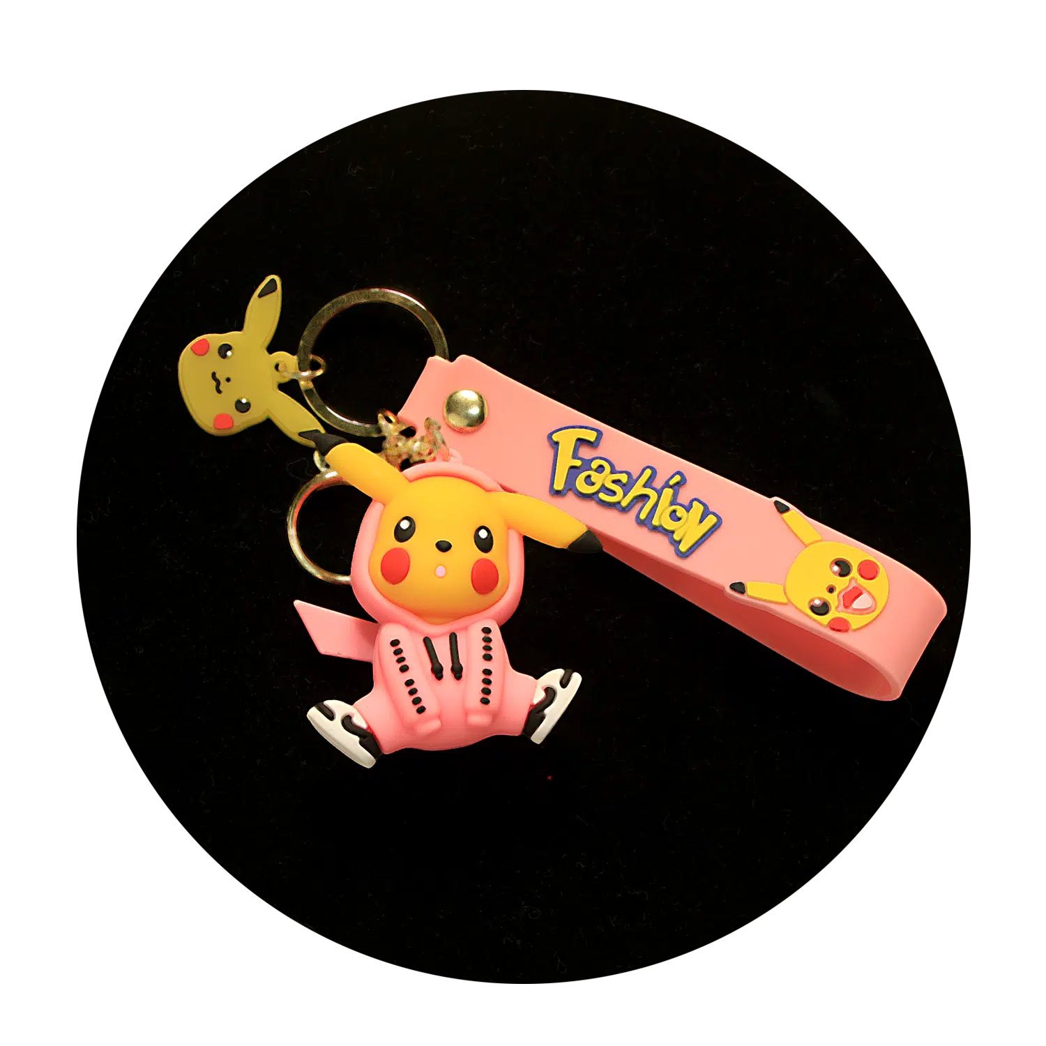 KSB-085 Anime – Pokemon – Pikachu Suit Pink – Keychain With Silicone Band